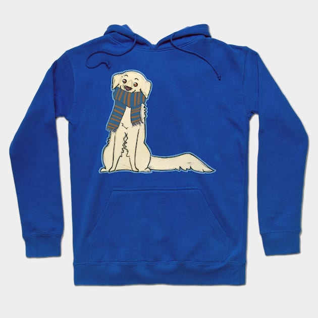 Golden retriever dog blue and bronze Hoodie by bitingnclawing